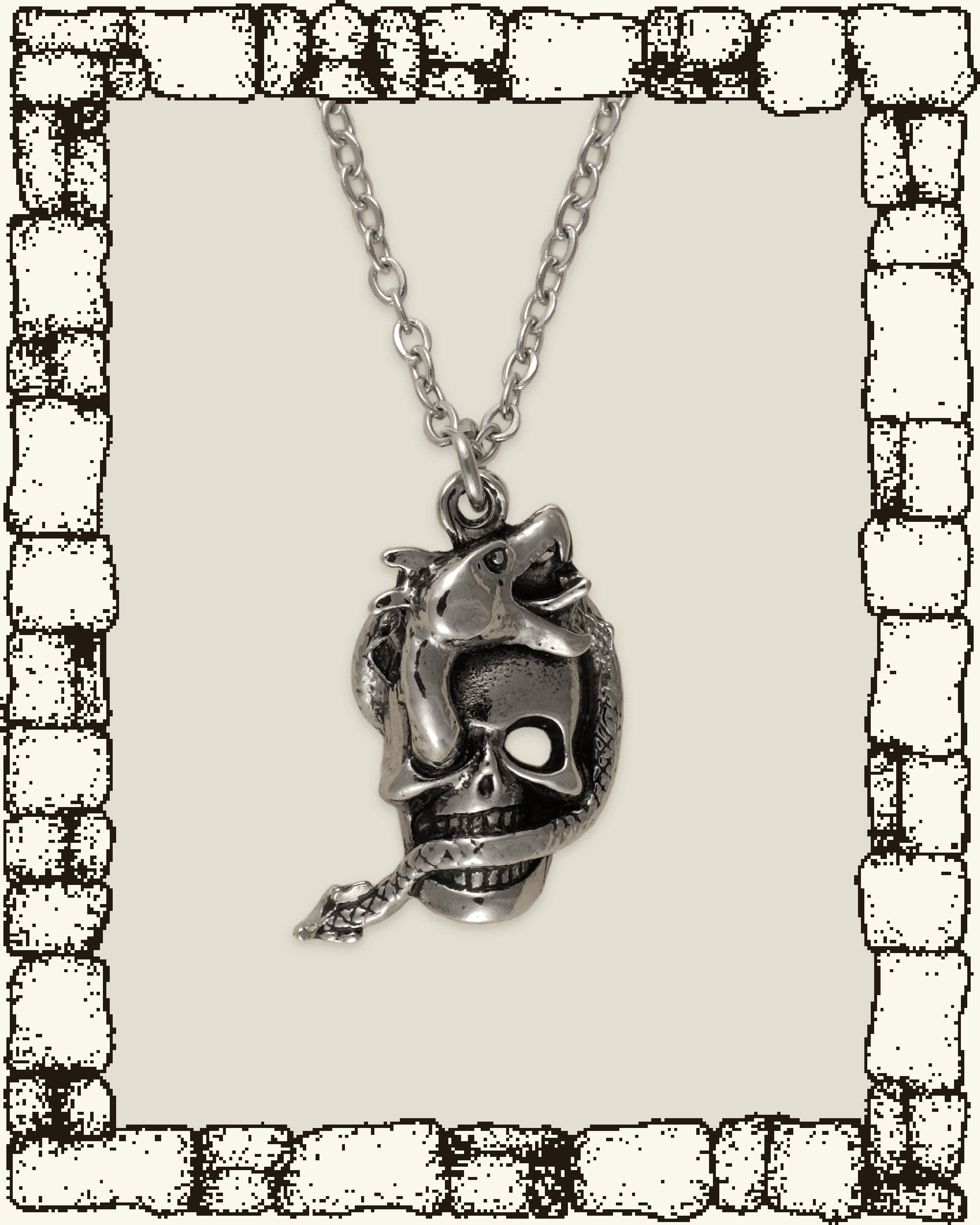 Vintage Skull Dragon Necklace