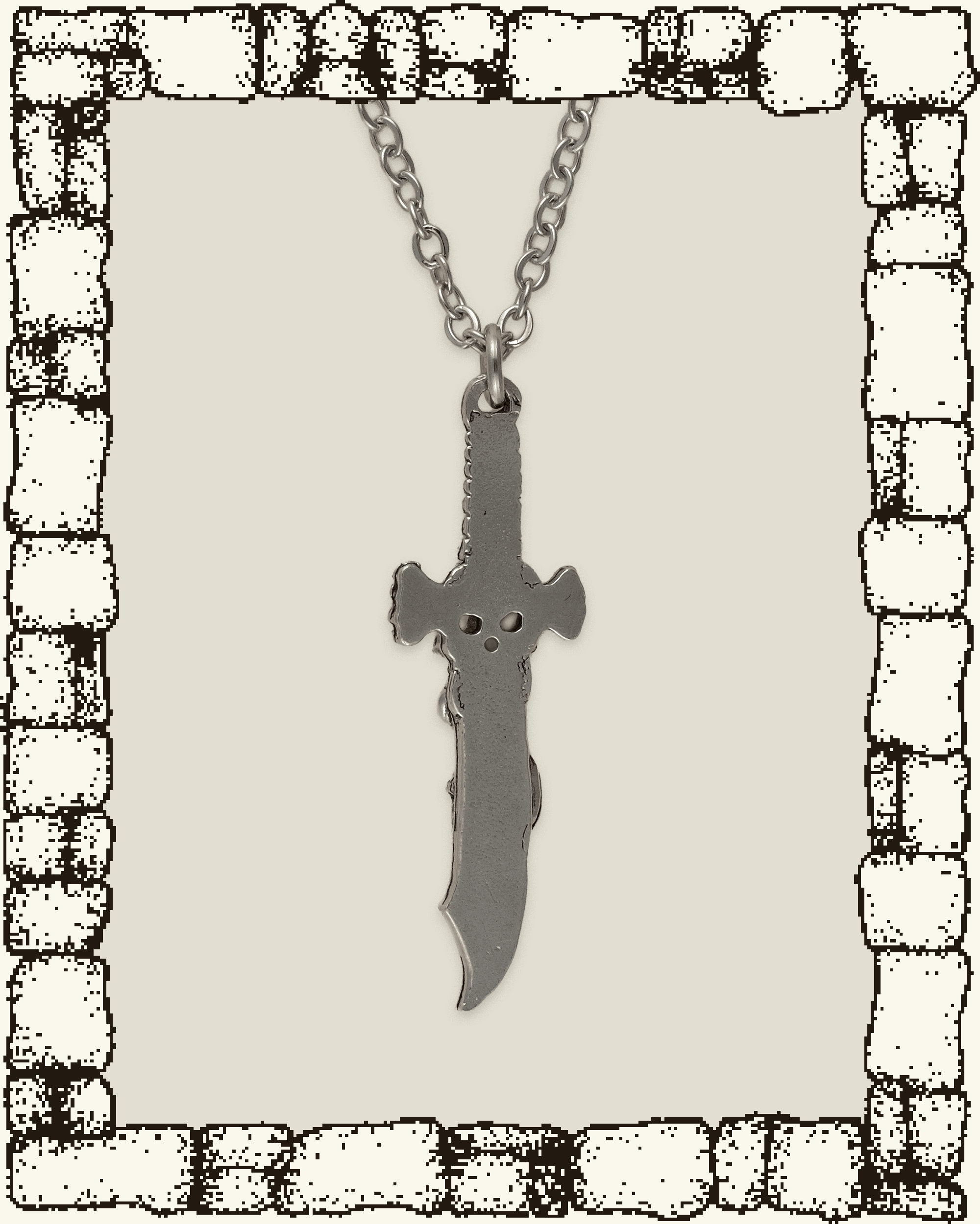Vintage Skull Dagger Necklace