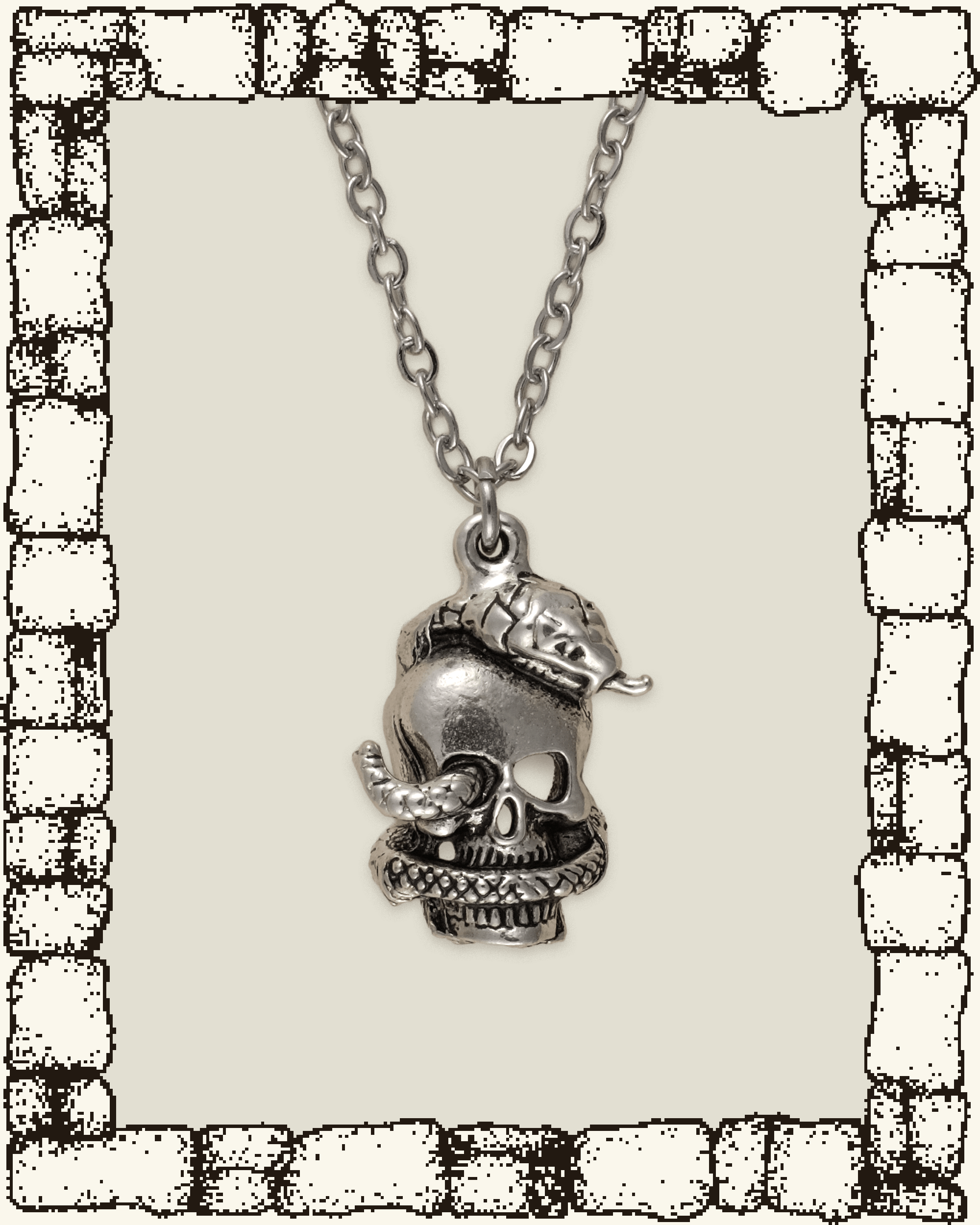 Vintage Serpent Skull Necklace