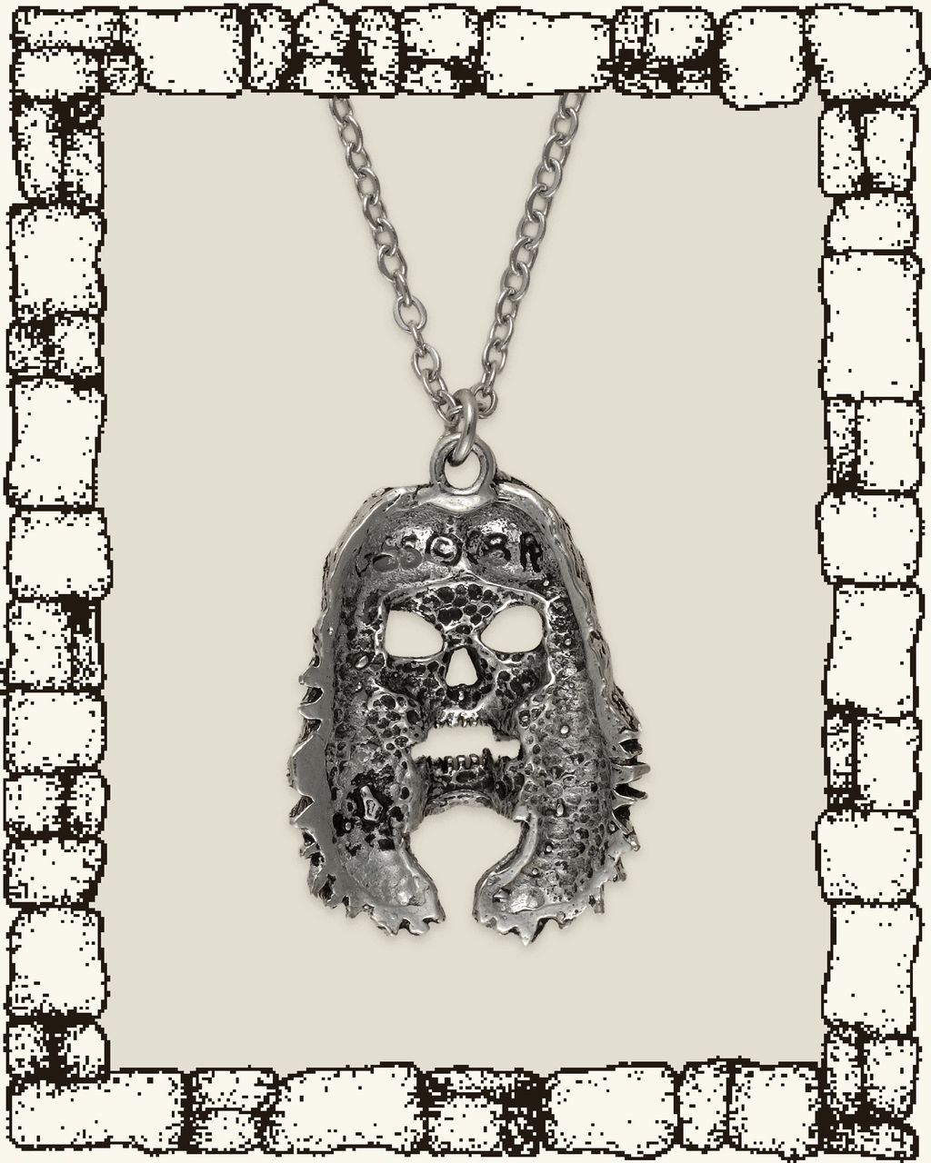 Vintage Hair Skull Necklace