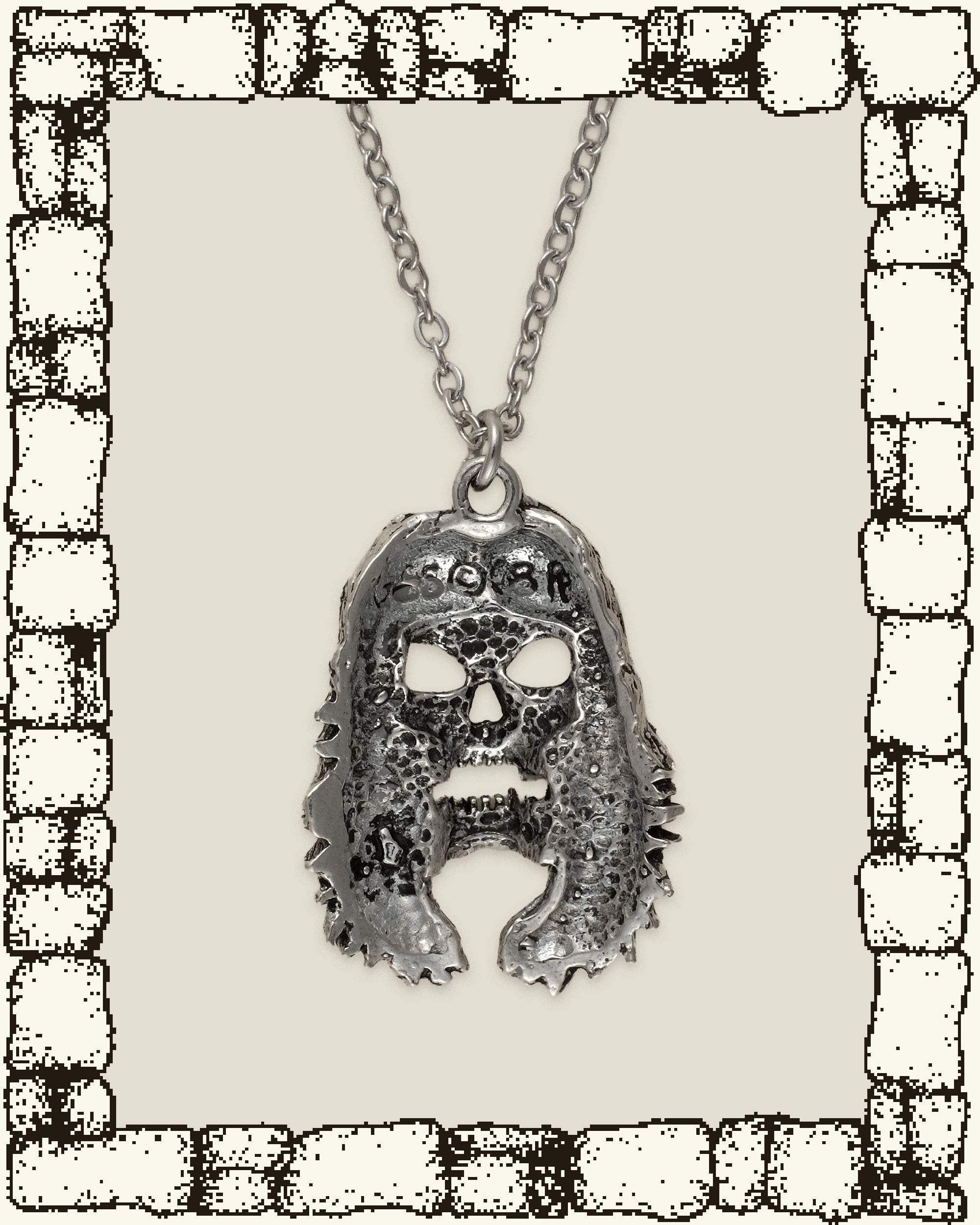 Vintage Hair Skull Necklace