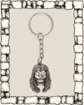 Vintage Hair Skull Keychain