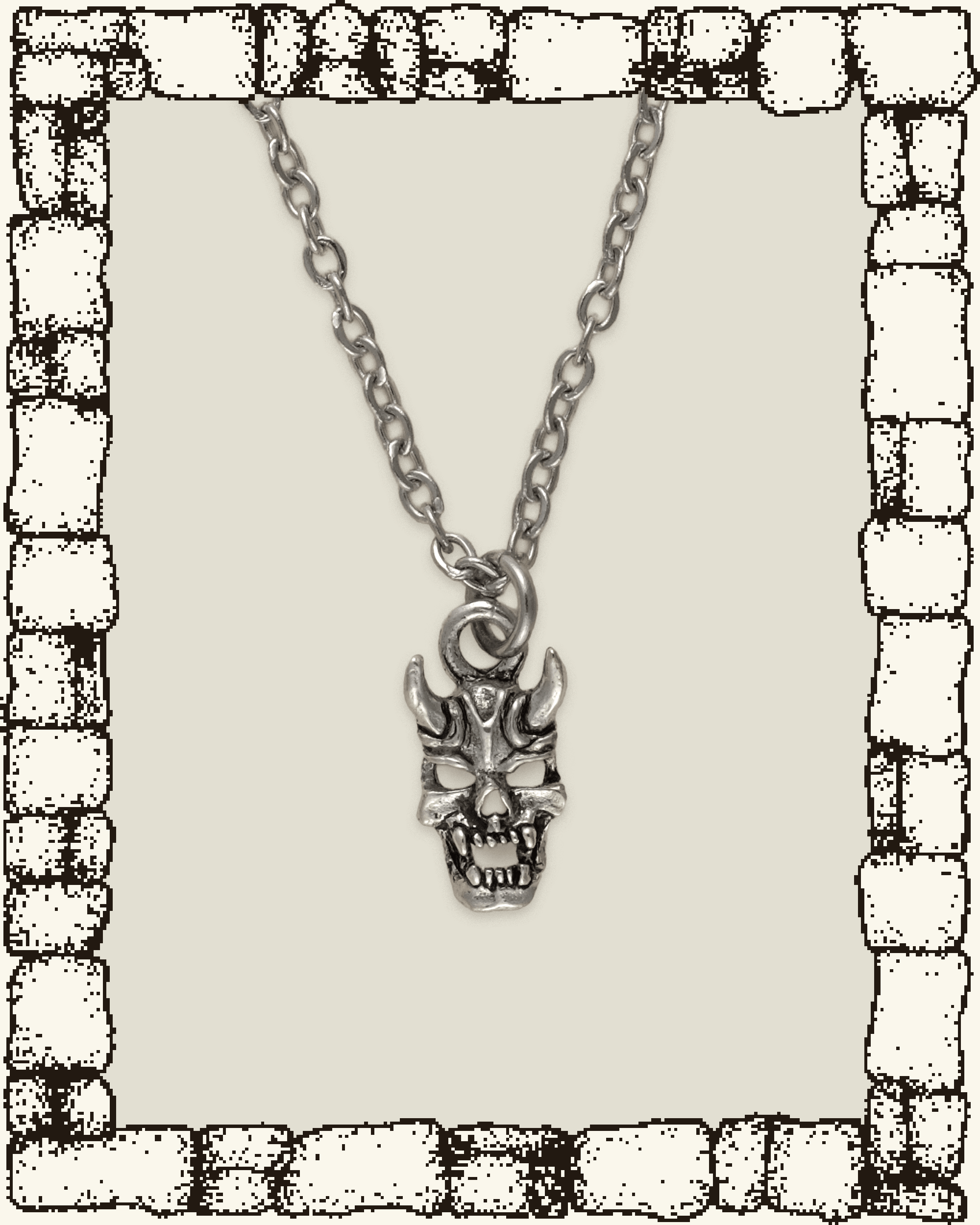 Vintage Small Demon Skull Necklace