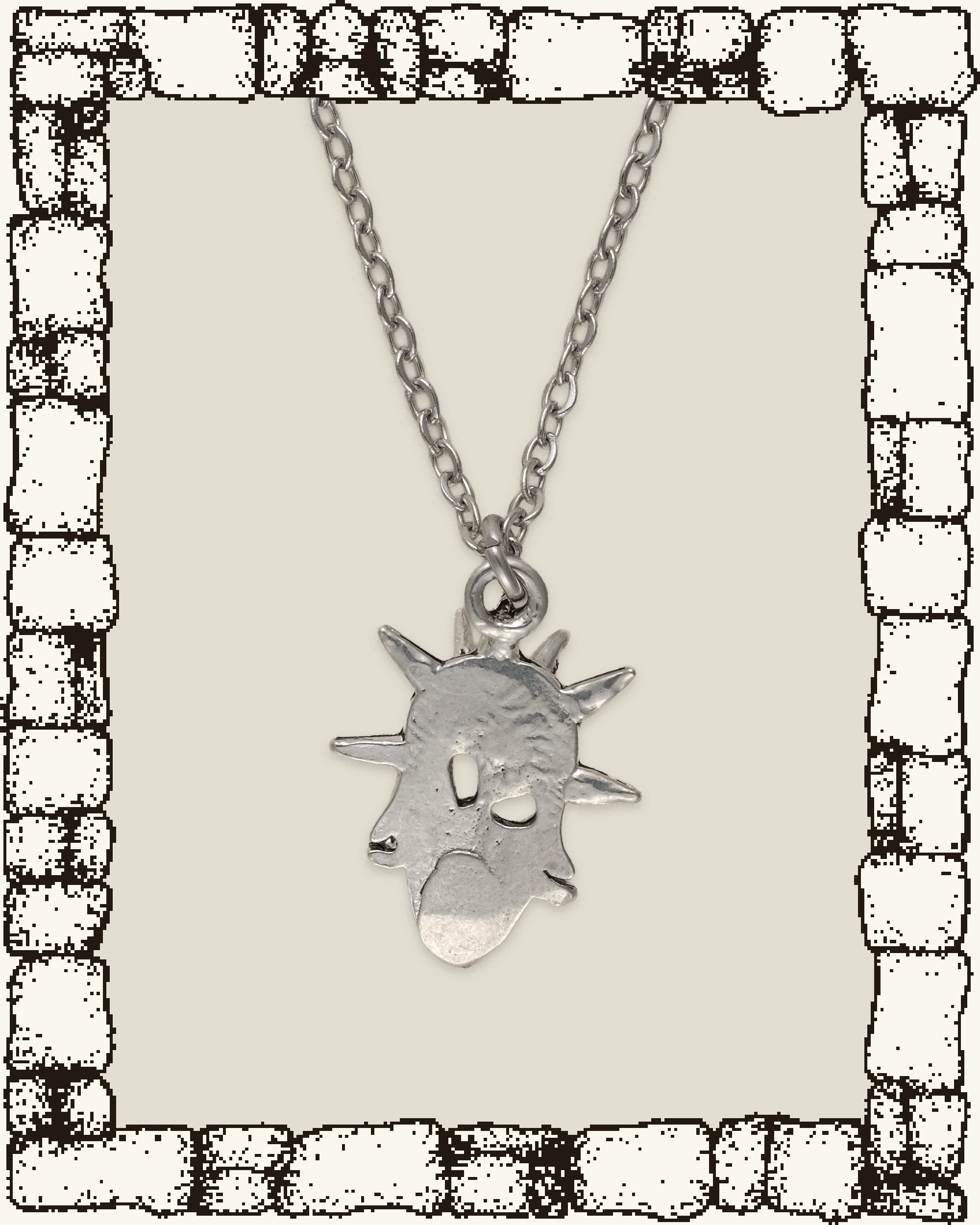Vintage Small Spikey Skull Necklace