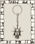 Vintage Spikey Skull Helmet Keychain