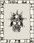 Vintage Spikey Helmet Skull Pin