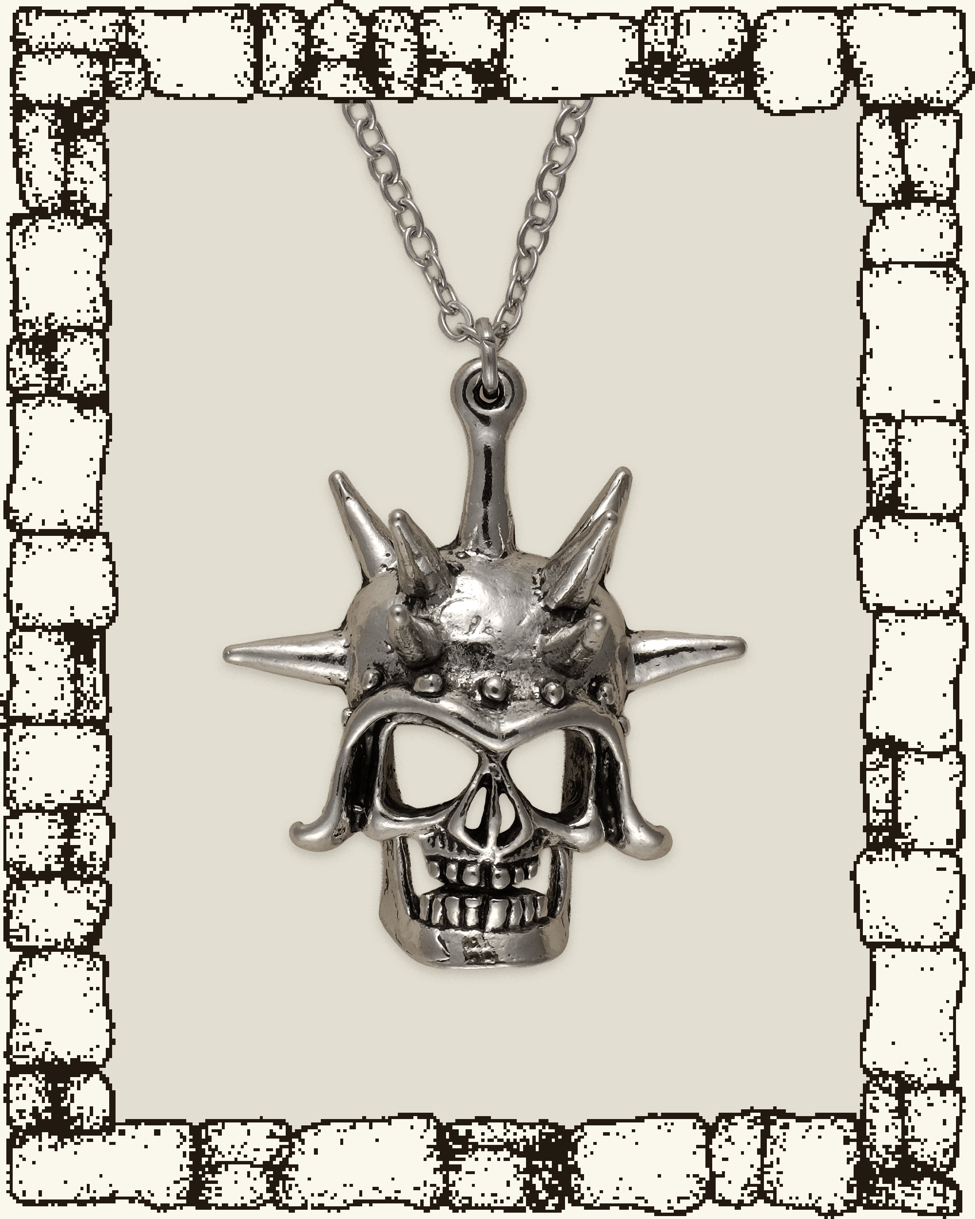 Vintage Spikey Helmet Necklace
