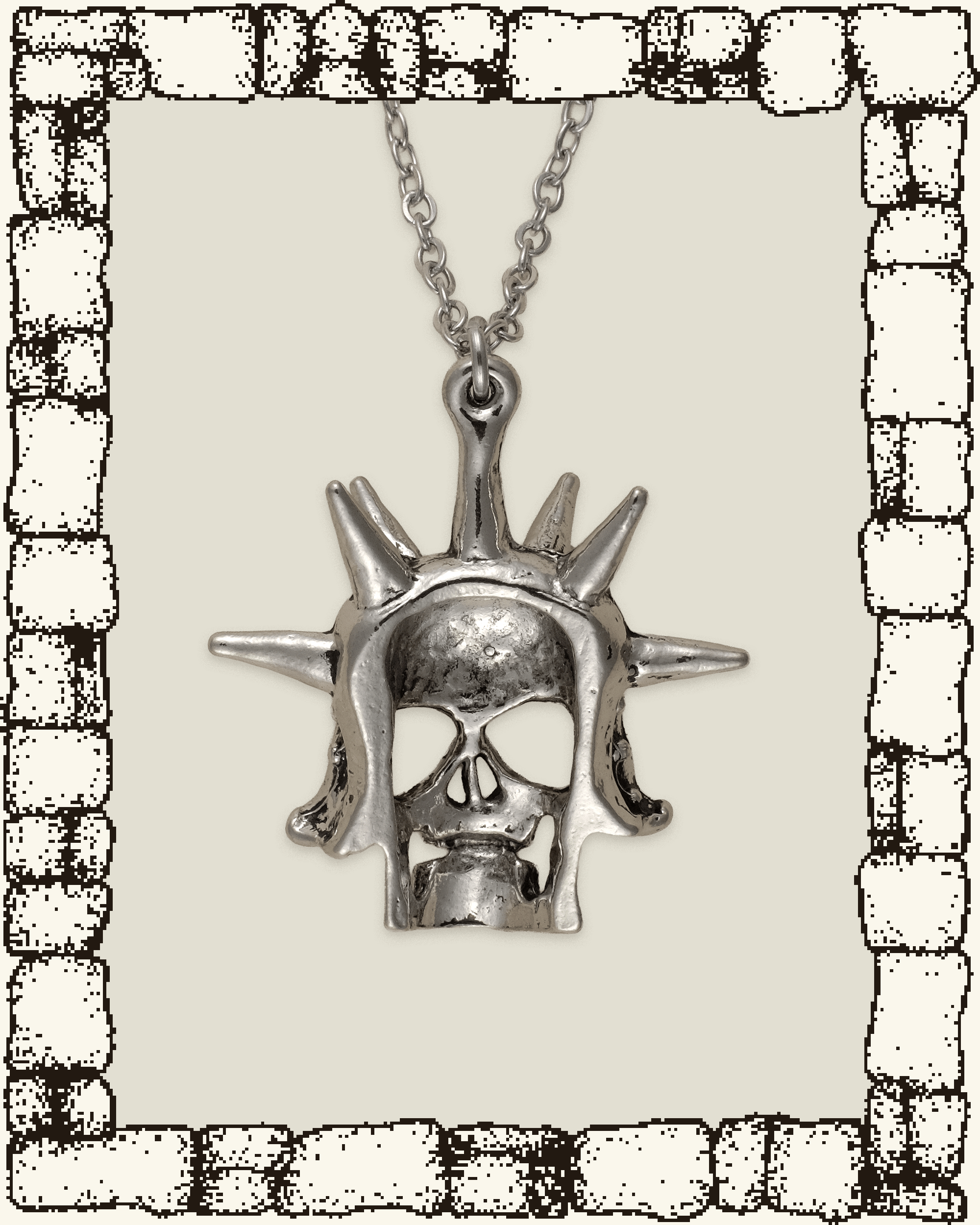 Vintage Spikey Helmet Necklace
