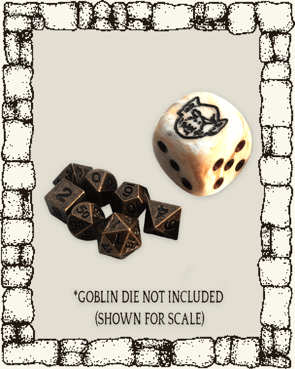 “TOWER” MINI METAL DICE SET + KEYCHAIN CANISTER