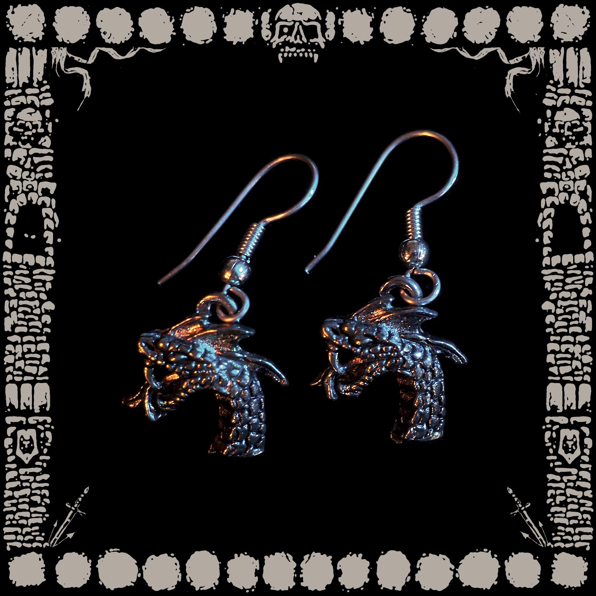 Vintage Dragon Head Earrings – HORRID REALM