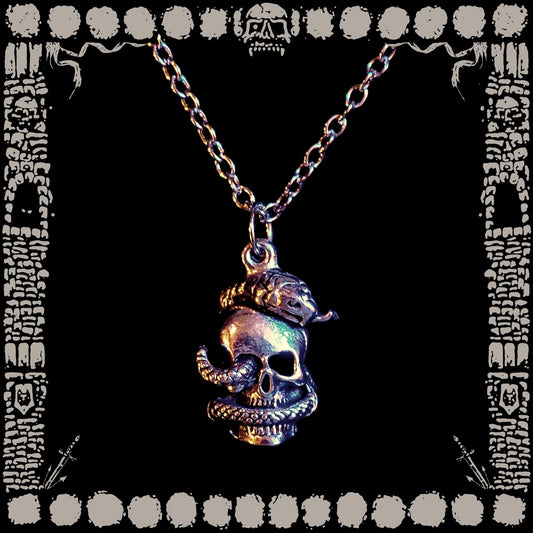 Vintage Serpent Skull Necklace