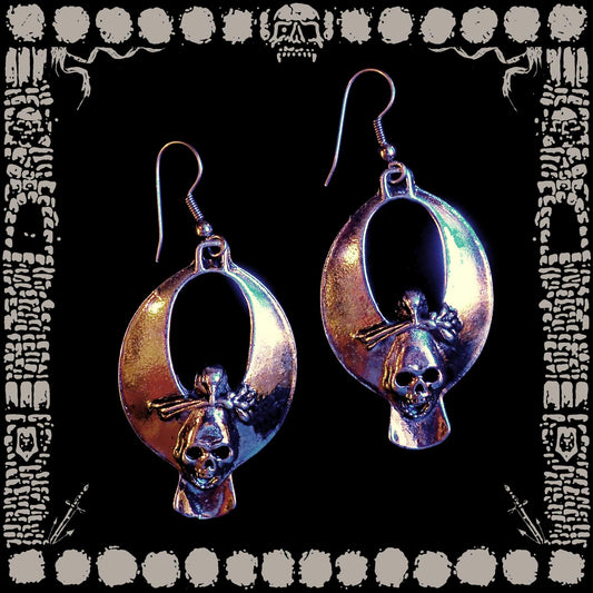 Vintage Dove Skull Earrings