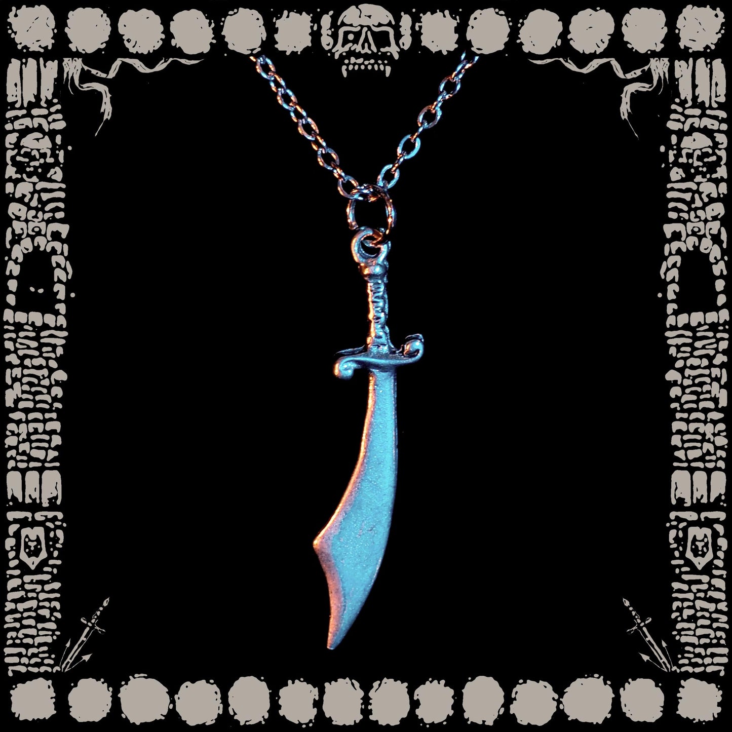 Vintage Curved Sword Necklace