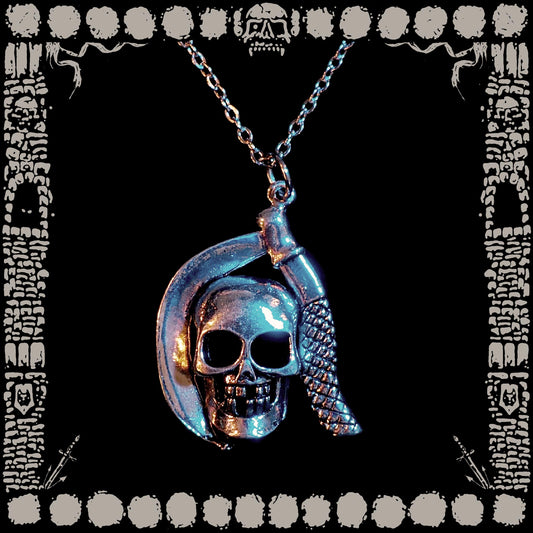 Vintage Skull & Scythe Necklace