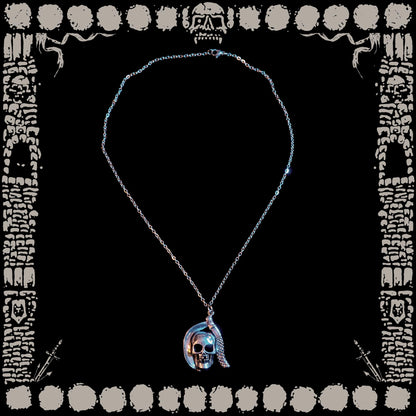 Vintage Skull & Scythe Necklace