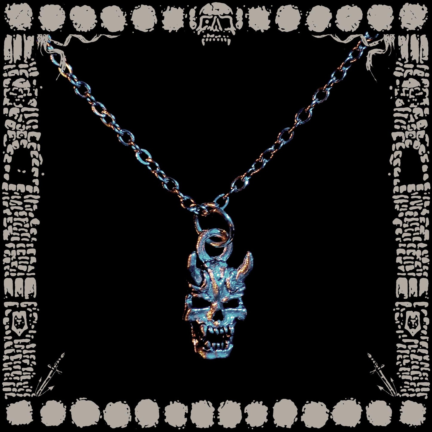 Vintage Small Demon Skull Necklace