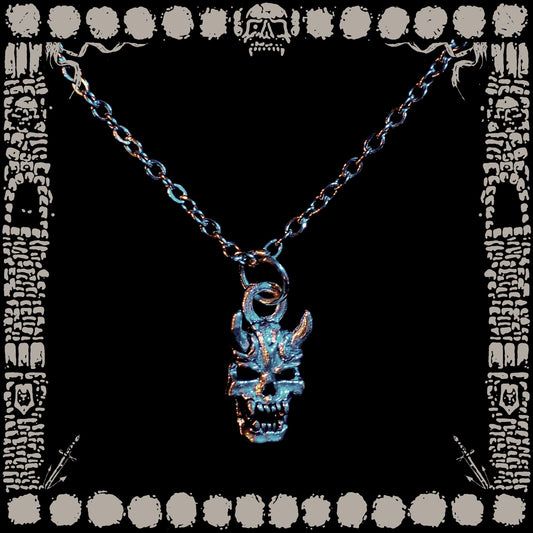 Vintage Small Demon Skull Necklace