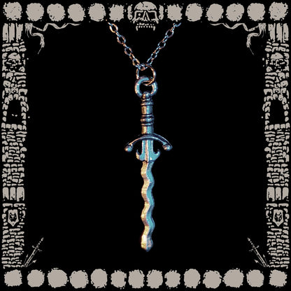 Vintage Flame Blade Sword Necklace